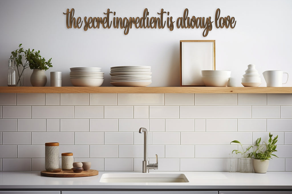 the secret ingredient is always love 3D Sign made in Wood or Mirrored Acrylic
