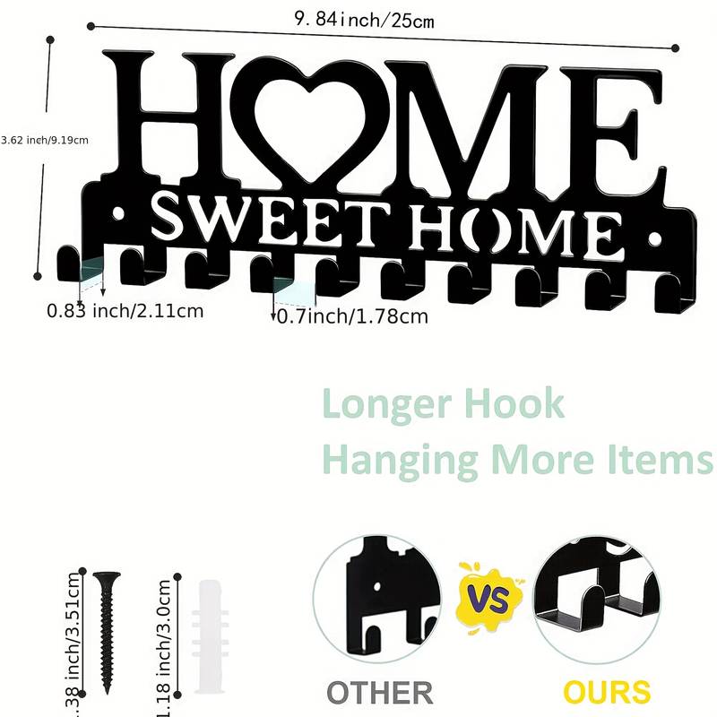 home sweet home metal key holder